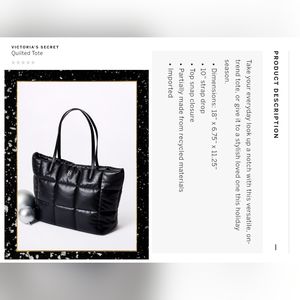 Victoria's secret quilted tote shoulder travel bag